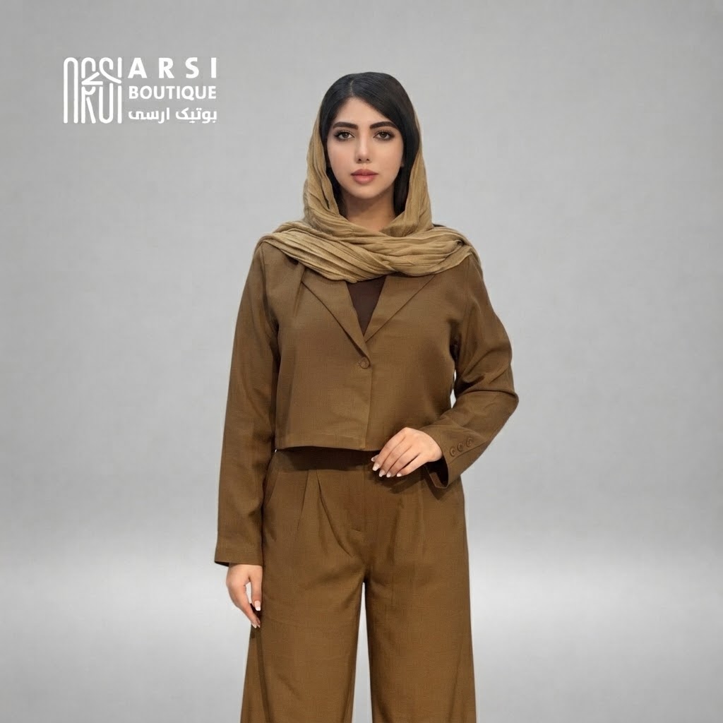 ست کراپ کت و شلوار زنانه